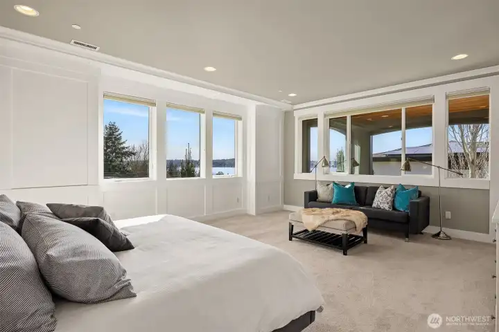 Sweeping lake views await in your primary suite.