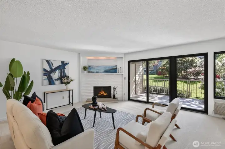 Seriously, this is a big room. You'll love how beautiful the flowers and landscaping look outside. Seriously, this is a big room. You'll love how beautiful the flowers and landscaping look outside.