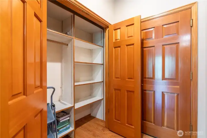 Built in pantry adds even more storage to the kitchen. All of these doors are quality solid wood. Built in pantry adds even more storage to the kitchen. All of these doors are quality solid wood.