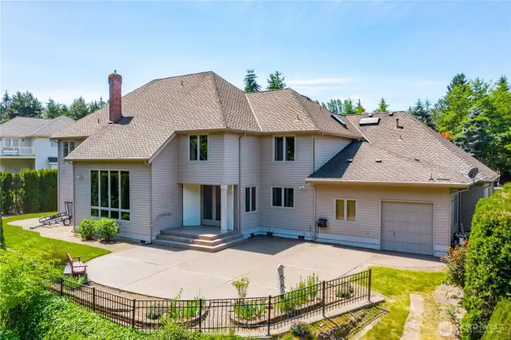 This gorgeous entertainment sized patio is just part of the fun of this park-like, private backyard. This gorgeous entertainment sized patio is just part of the fun of this park-like, private backyard.