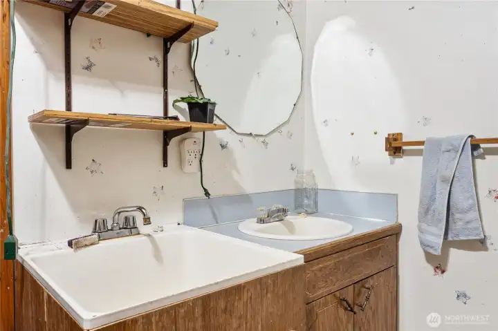 1/2 bath in the laundry room.
