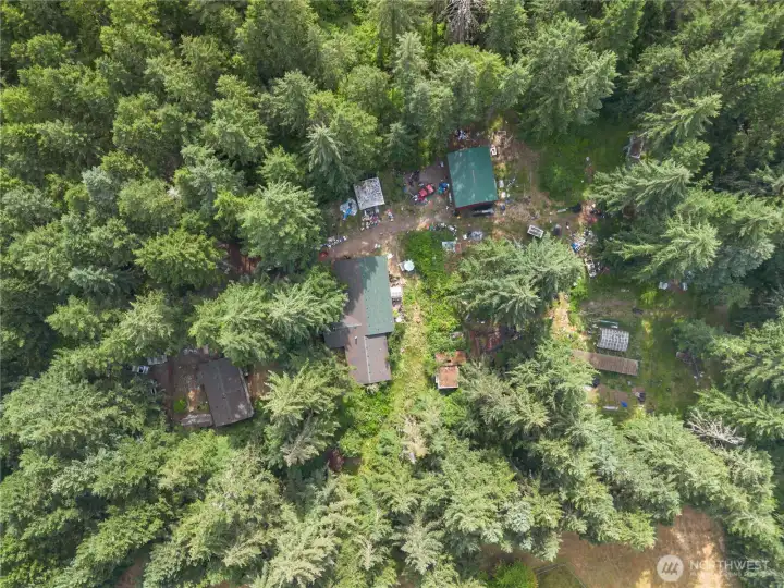 Bird's eye view of the property.