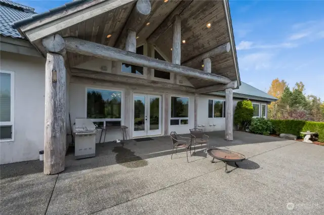 Expansive patio with vast views of the property.