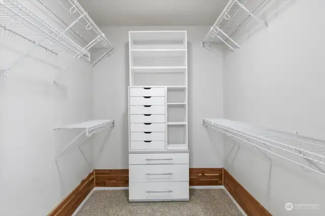 Tons of smart storage in the primary closet
