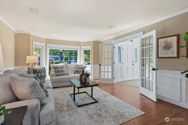 French Doors make this space formal and functional