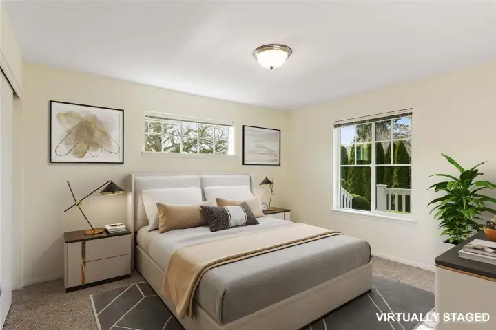 Virtually Staged Primary Bedroom.