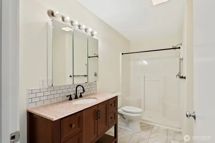 Large, primary bathroom!