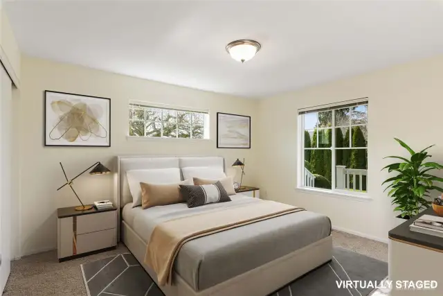 Virtually Staged Primary Bedroom.