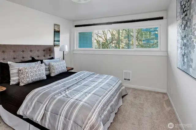Generous bedroom with western light