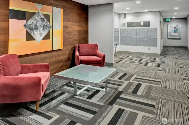 Secure lobby to meet guests and pick up your mail.