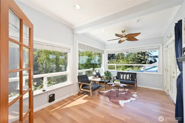 From dining to sunroom, bedroom or office - and onto the main floor deck