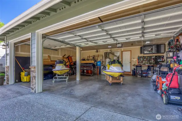 Three car garage with shop space