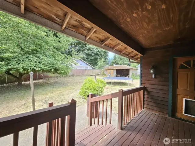 Covered back deck with gas stub
