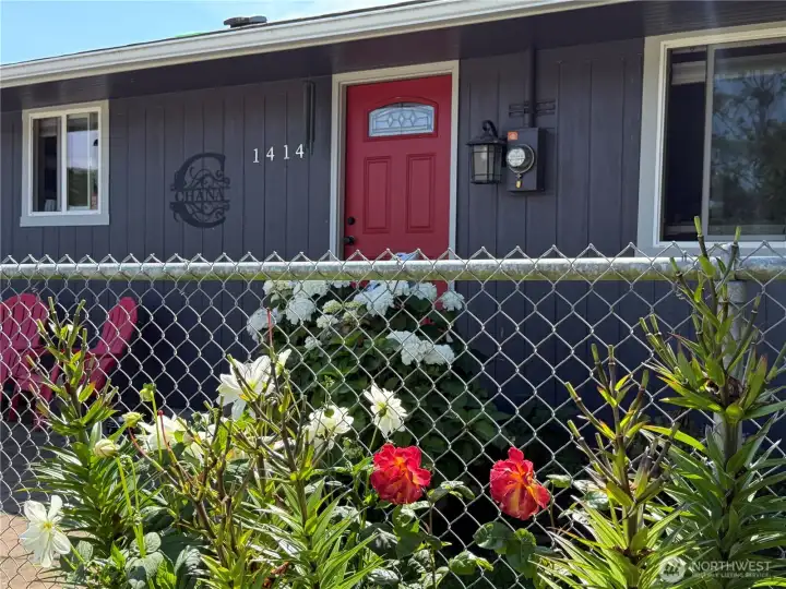 Fully fenced in yard
