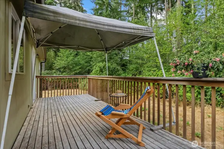 Large deck off the kitchen makes it easy to eat al fresco!