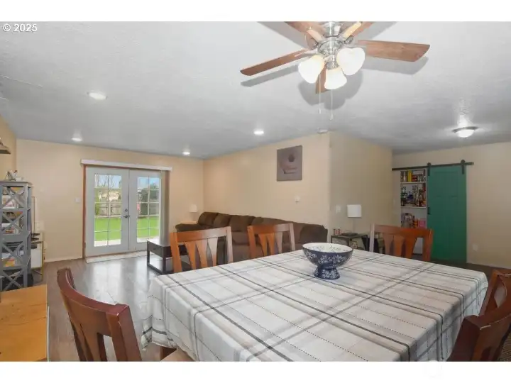 Dining room and pantry.