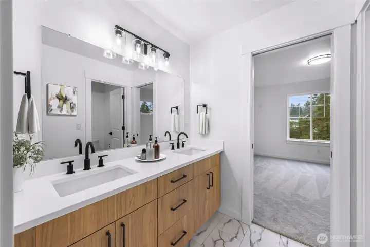 Jack and Jill Bathroom Virtual Staged Jack and Jill Bathroom Virtual Staged