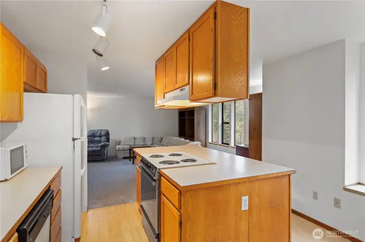 Nice island with additional storage.