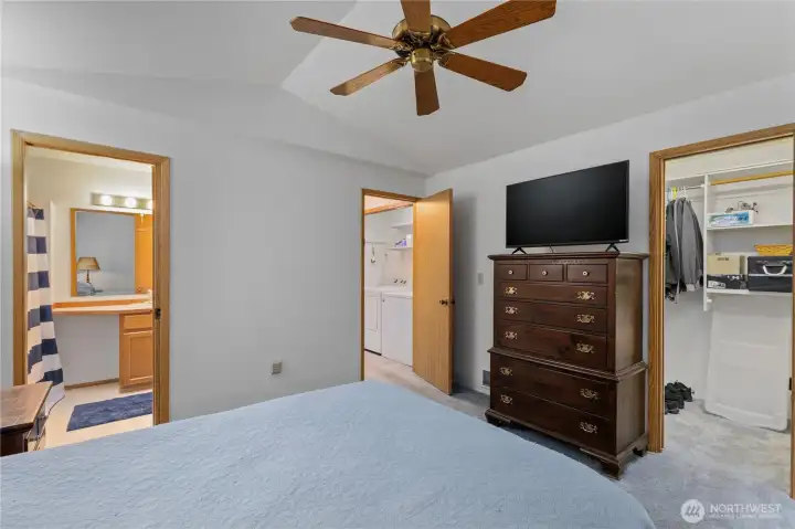 Bath on the left and closet on the right.