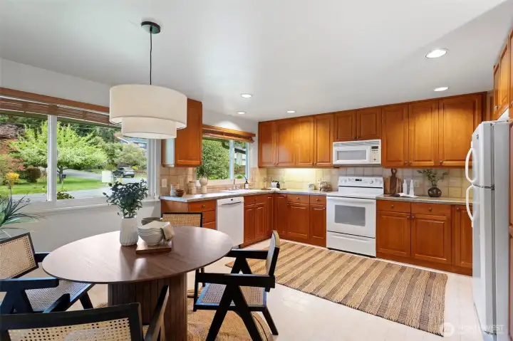 Large kitchen with room for informal dining.