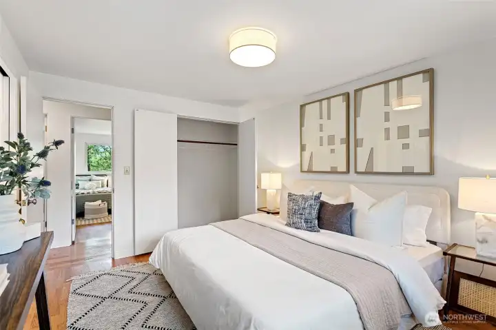 Sizeable closet space in the primary.