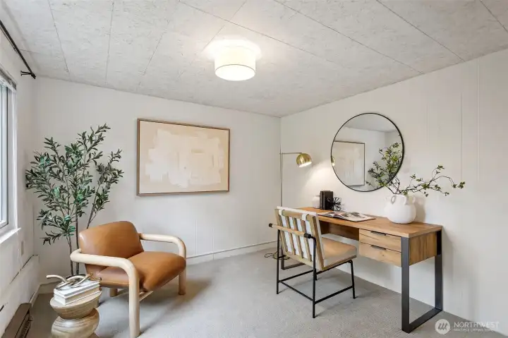 Fourth true bedroom on the lower level. New carpeting, paint & overhead light.