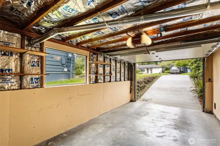 One car attached garage.