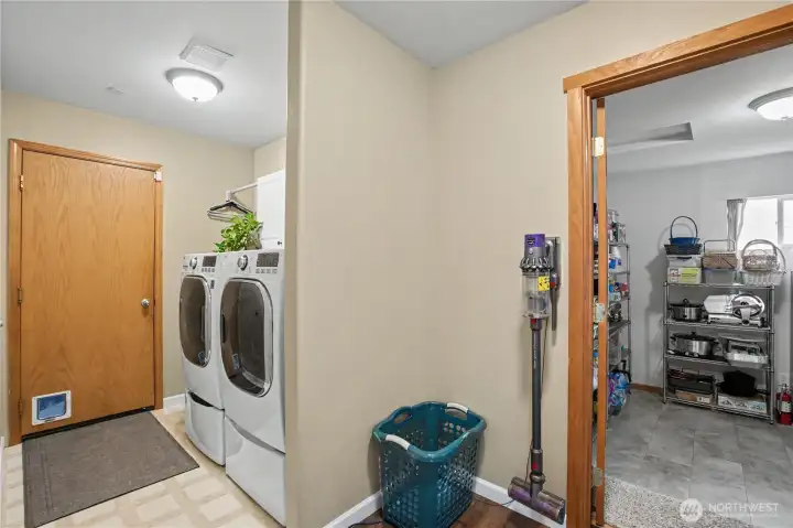 Laundry and Garage access to the left, pantry/mudroom to the right