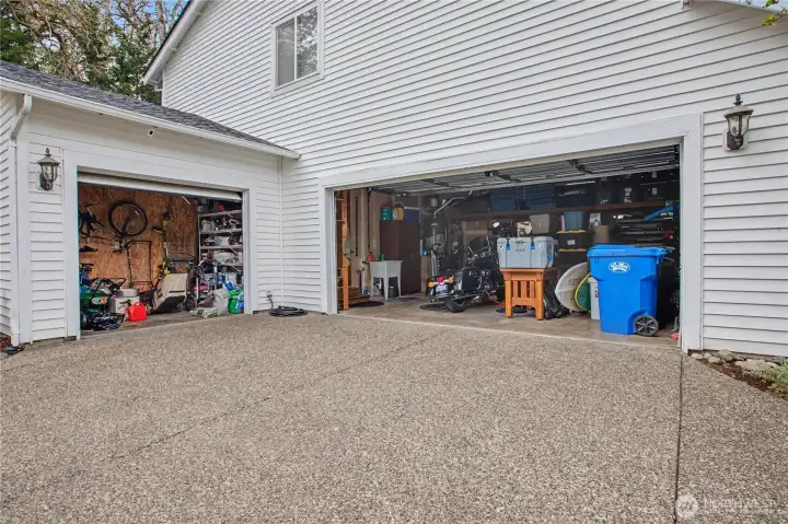 2+ garage...single bay is used for lawn and home items