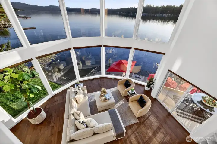 From the upper level, the full scale of this home reveals itself. This home is designed to take your breath away at every turn.
