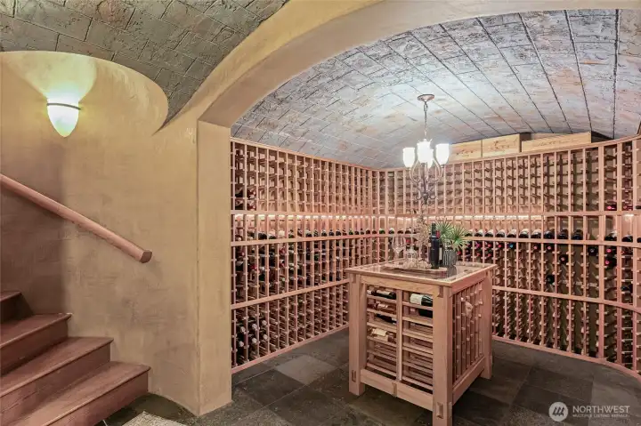 Stores up to 1,250 bottles of wine.