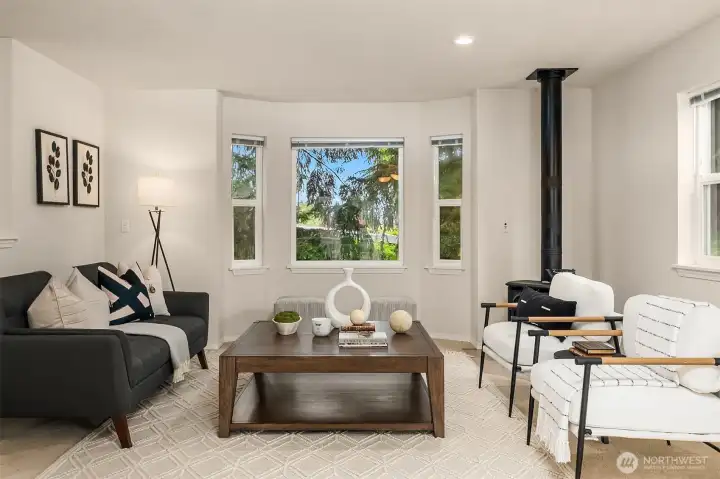 Sun-filled interiors are enhanced by abundant natural light.