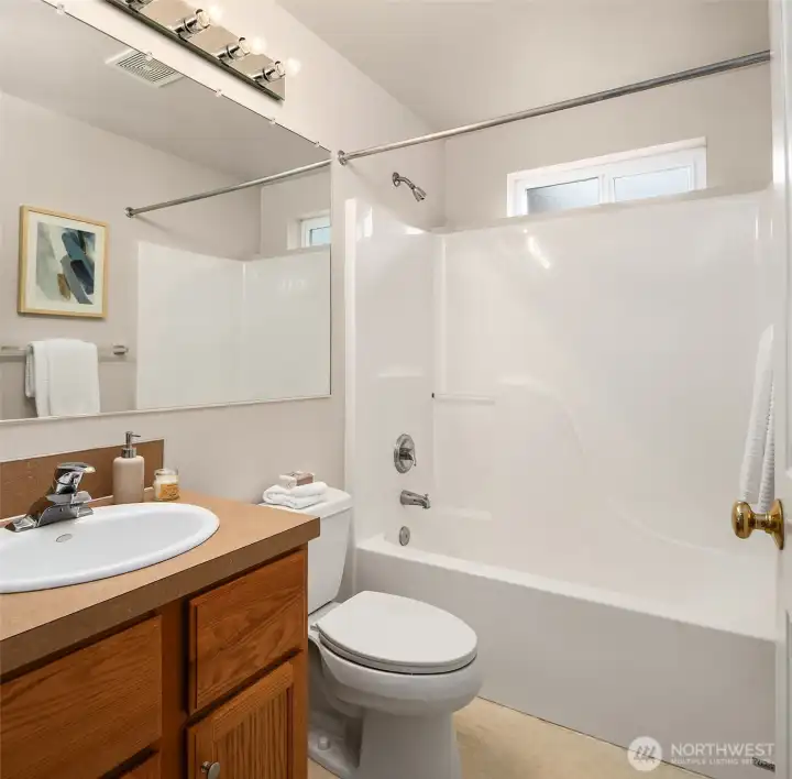 Lower level full bath.