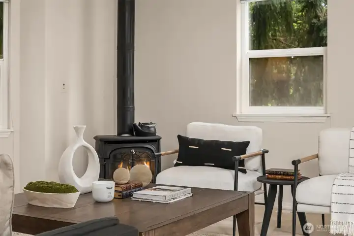 Fireplace controls are below the unit with easy access.