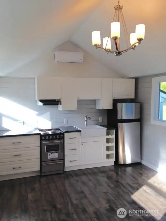 All new kitchens installed with remodel. Each unit has a mini slit for heating and cooling.