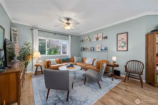 Recently remodeled, the large house offers Craftsman charm.