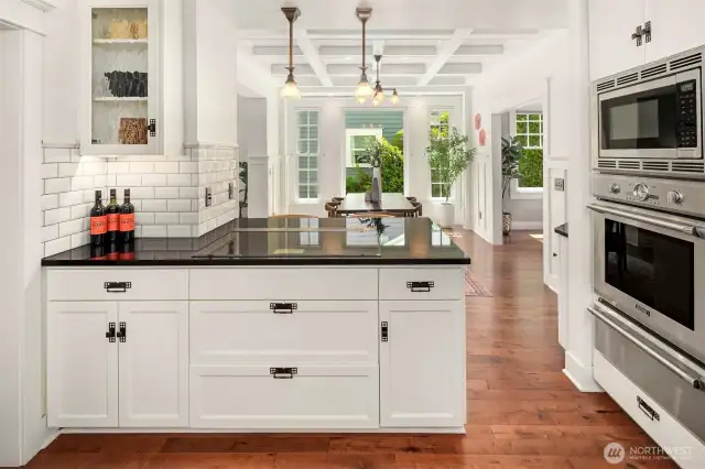 The sellers opened this kitchen to the dining room and it makes all the difference in the flow of this home.