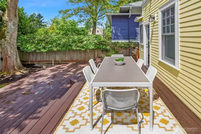 Multi level Brazilian hardwood deck is gorgeous and functional.  All siding was replaced with Hardie Plank and painted by current sellers.