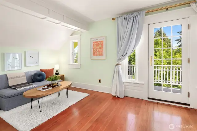 Plenty of room for seating in this east facing bedroom.