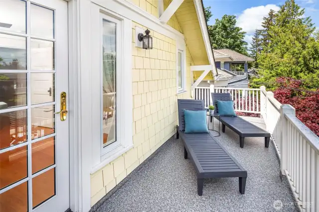 The large deck is east facing and is a wonderful space to get away from it all.