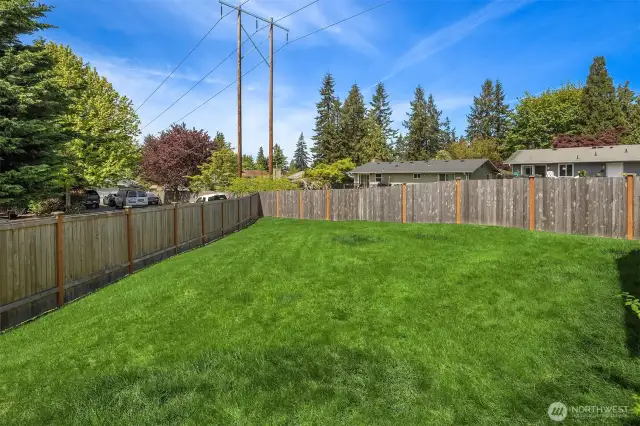 Great Fully Fenced in backyard