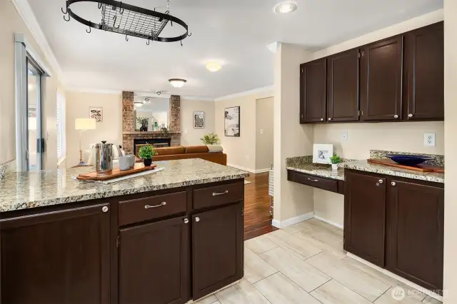 Kitchen looking towards Fireplace Den