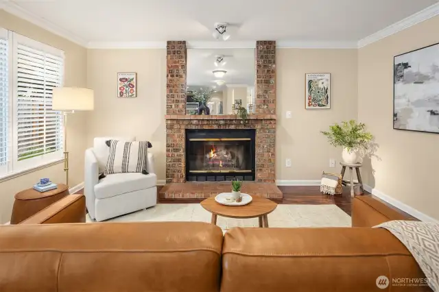 Fireplace Den, Real wood Fireplace