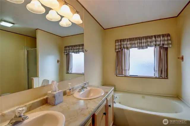 Double Vanities in the primary bathroom