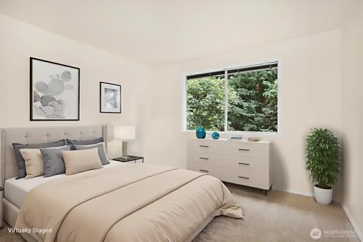 3rd Bedroom on Upper floor.  Is plenty big enough for a full/queen size bed.  Staged as an office