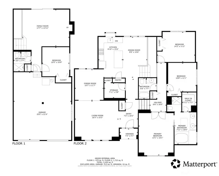 Floor plan for all floors.