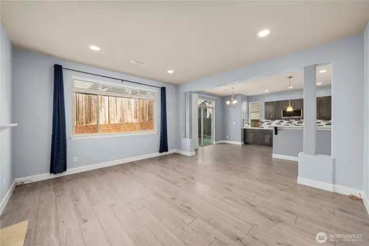 Living room with view to backyard