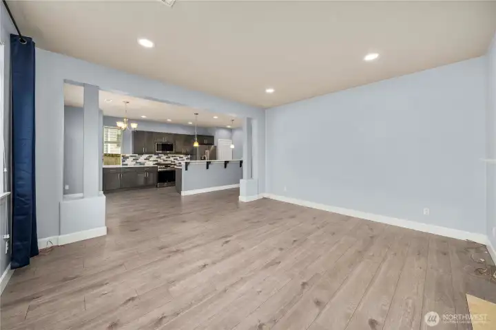 Open concept living and kitchen
