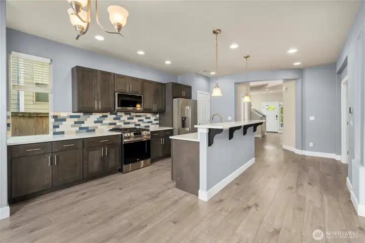 Island seating in kitchen