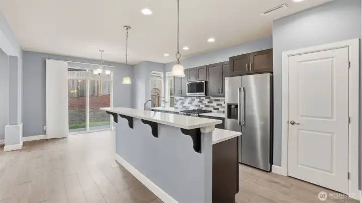 Bar seating at the kitchen island